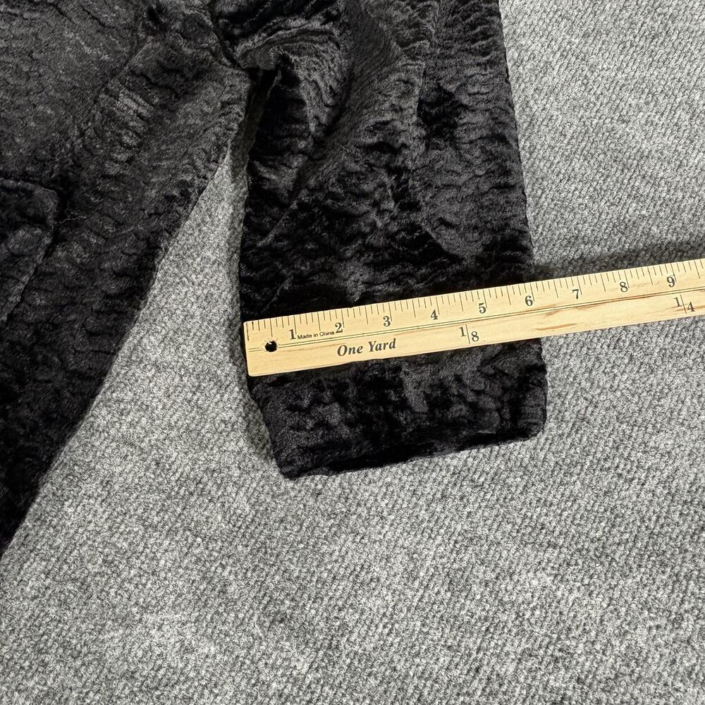 Karen Kane Jacket Womens Medium Black Textured Velvet Button Front Made USA - Picture 12 of 14